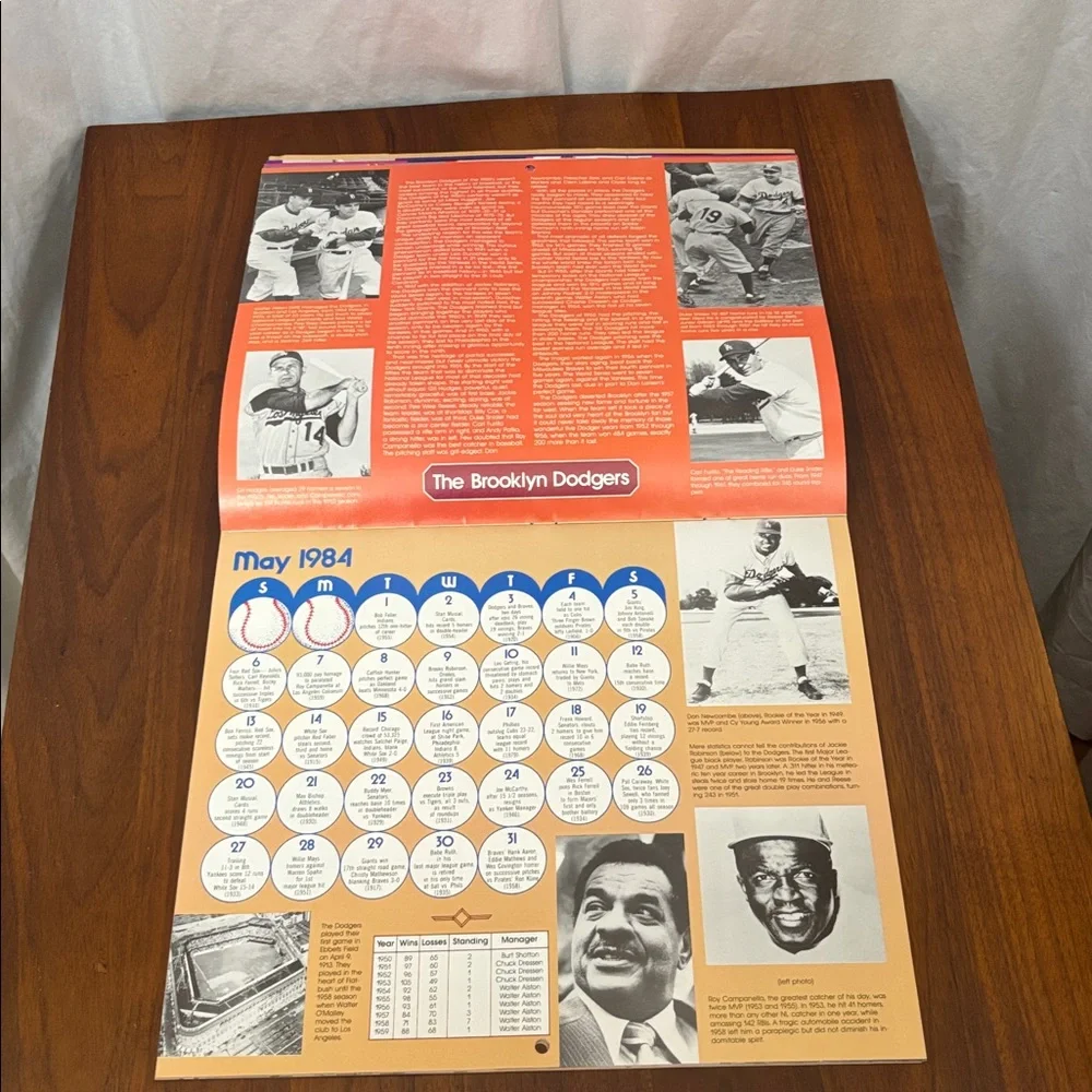Vintage 1984 Macmillan baseball calendar